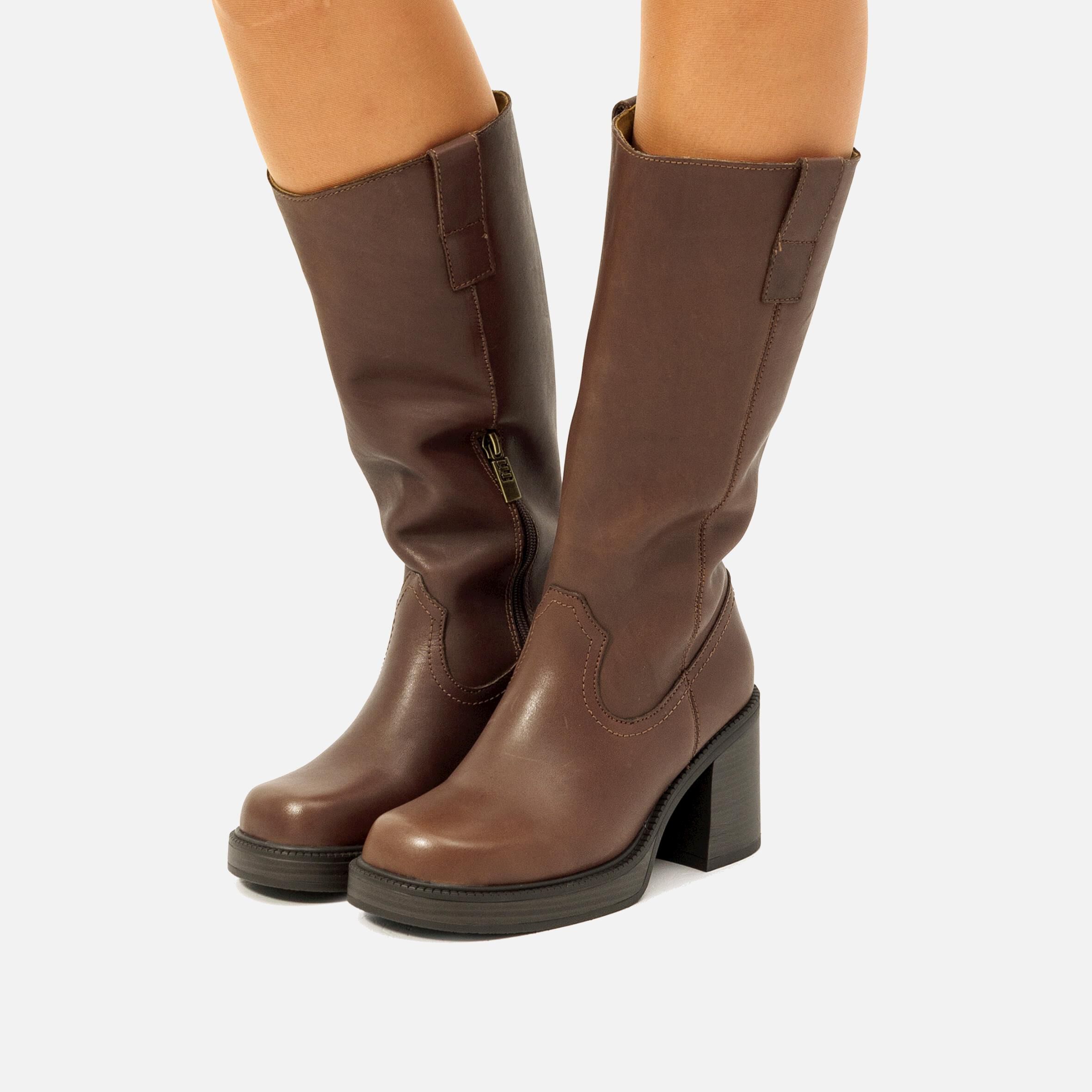 Buy NEW OASIS brown 58629 HIGH HEELED BOOTS Mtng for WOMAN